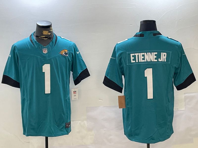 Men Jacksonville Jaguars #1 Etienne jr Green Second generation 2024 Nike Limited NFL Jersey style 1